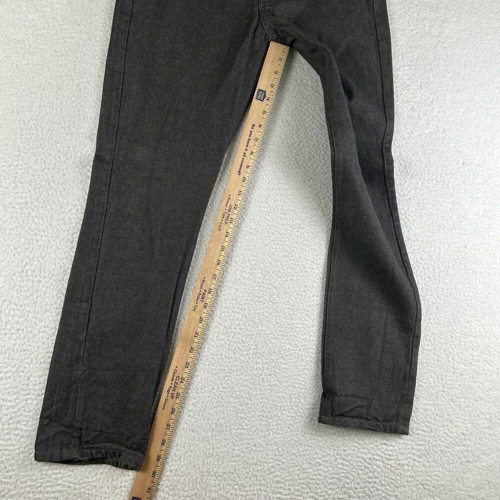 Kayden.K Jeans Mens 30x30 Charcoal Gray Tapered Selvedge Denim Zip Back Pockets